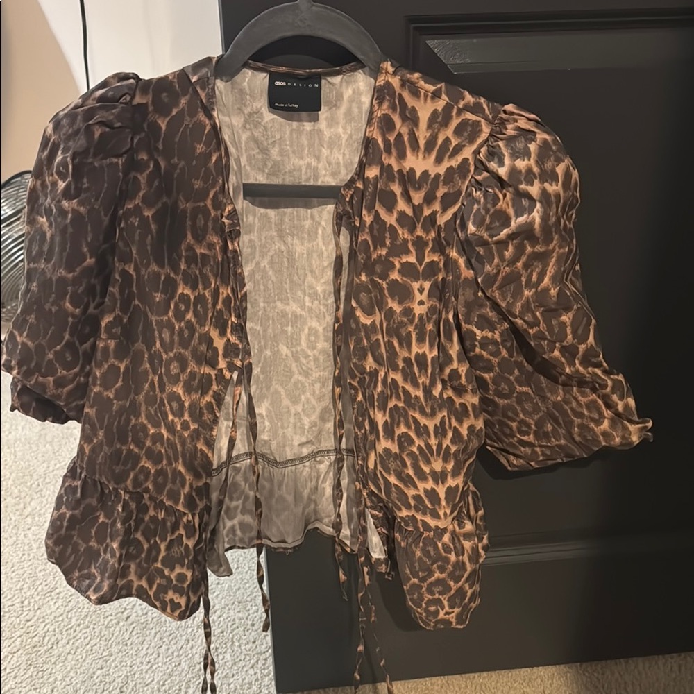 ASOS Leopard Print Blouse - Brown